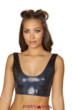 Roma R- 3553, Rave Crop Top Wear -Funky Lingerie Outlet 3553 Blk 79444.1659138497