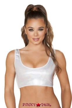 Roma R- 3553, Rave Crop Top Wear -Funky Lingerie Outlet 3553 Wht 57359.1659138497