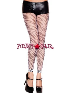 MUSIC LEGS ML-35824, Zebra Print Fishnet Leggings