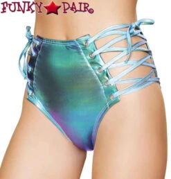 Roma R- 3604, Rave High- Rave Waisted Short With Side Lace -Funky Lingerie Outlet 3604 IB 89056.1659043548