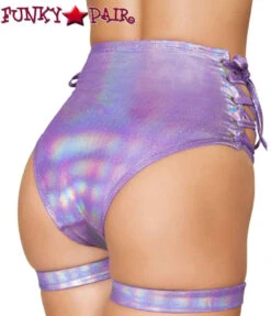 Roma R- 3604, Rave High- Rave Waisted Short With Side Lace -Funky Lingerie Outlet 3604 PP Back 74723.1659043548