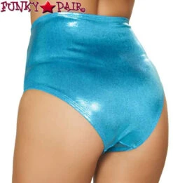 Roma R-3609, Rave Shimmer High Waisted Shorts -Funky Lingerie Outlet 3609 Turq Back 49530.1526649766.1200 56832.1659043883