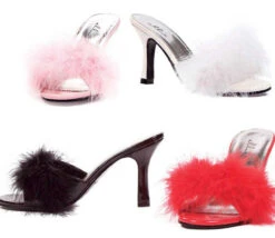 361-Sasha 3.5" Fur Marabou Slipper CLEARANCE
