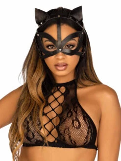 LA3710, Studded Cat Mask By Leg Avenue