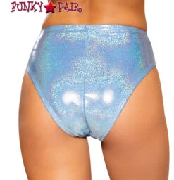 Roma R-3741, SHIMMER HIGH-WAISTED RAVE SHORTS -Funky Lingerie Outlet 3741 Blue Back 17358.1659814884