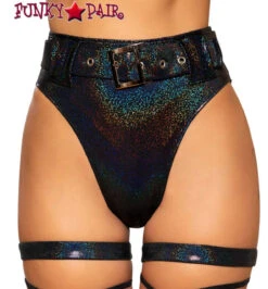 Roma R-3745, BUCKLES HIGH-WAISTED RAVER SHORTS -Funky Lingerie Outlet 3745 Blk 64088.1659814949