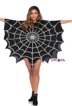 LA-3762, Glitter Web Poncho Costume -Funky Lingerie Outlet 3762 01 001 31873.1504736289