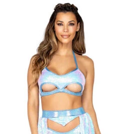 Roma R-3804, SEQUIN HALTERED TOP -Funky Lingerie Outlet 3804BB 12381.1659830849