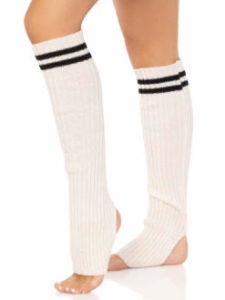 LA3982, Ribbed Stirrup Leg Warmers
