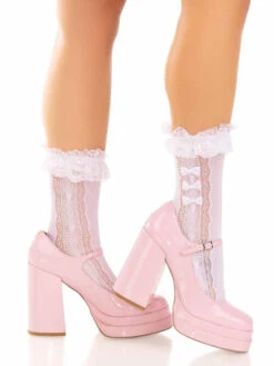 LA3983, Lace Ruffle Nylon Anklet