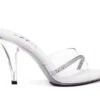 405-Jesse 4" Clear Heels With Rhinestones CLEARANCE