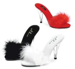 405-Sasha 4" Marabou Slipper CLEARANCE
