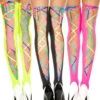MUSIC LEGS ML-4210, Rainbow Ribbon Lacing Stockings -Funky Lingerie Outlet 4210 ngreenrainbow 11785.1567808340