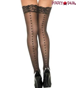 MUSIC LEGS ML-4239, Heart Backseam Stockings 8 MUSIC LEGS ML-4239, Heart Backseam Stockings -Funky Lingerie Outlet 4239 black med 50437.1568195701