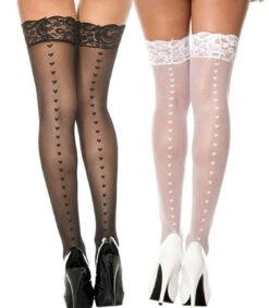 MUSIC LEGS ML-4239, Heart Backseam Stockings