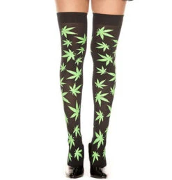 MUSIC LEGS ML-4271, Leaf Print Stockings