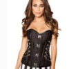 Roma R-4565, Elegant Corset With Front Clasp Closure -Funky Lingerie Outlet 4565 Black 22009.1659206380
