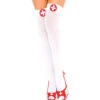 MUSIC LEGS ML-4647, Nurse Stocking 1 MUSIC LEGS ML-4647, Nurse Stocking -Funky Lingerie Outlet 4647 White Red 45062.1660066891