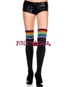 MUSIC LEGS ML-4855, Rainbow Striped Stockings