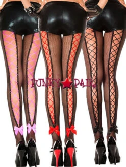 MUSIC LEGS ML-50012, Corset Back Fishnet PantyHose