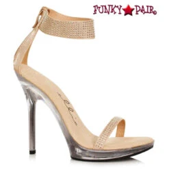 502-HEIDI, 5" Rhinestone Strap Sandal CLEARANCE -Funky Lingerie Outlet 502 HEIDI GLD FP 51826.1699725739