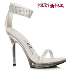 502-HEIDI, 5" Rhinestone Strap Sandal CLEARANCE -Funky Lingerie Outlet 502 HEIDI wht FP 27479.1699725746