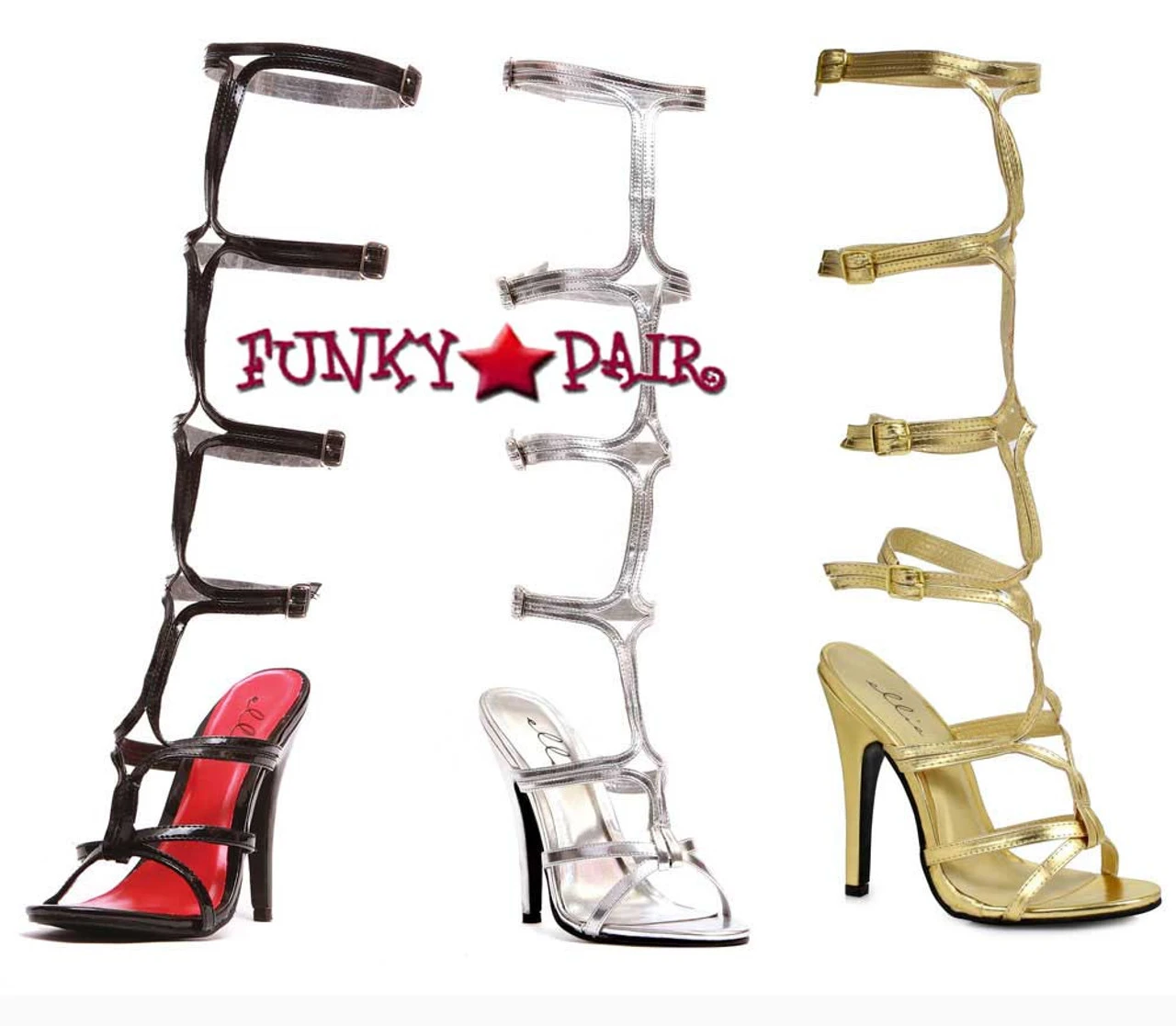 510-Sexy 5" Knee High Strappy Shoes 4 510-Sexy 5" Knee High Strappy Shoes - Image 2