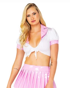 Roma R-5135, Schoolgirl Collar Top - Only -Funky Lingerie Outlet 5135 Pink 99367.1661497209