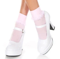 MUSIC LEGS ML-514, Ankle High With Ruffle Trim