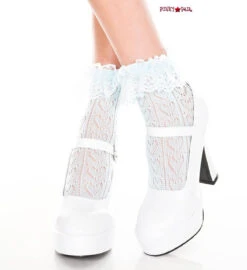 MUSIC LEGS ML-515, Heart Net Design Ankle Sock -Funky Lingerie Outlet 515 babyblue 65658.1567633805