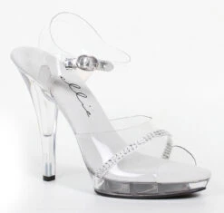 521-Jewel-W 5" Wide Width Clear High Heel
