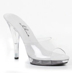 521-Vanity-W 5" Wide Width Clear Pageant Heels