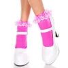 MUSIC LEGS ML-527, Opaque Anklet With Ruffled Lace -Funky Lingerie Outlet 527 hotpink 2 79300.1567379602