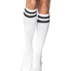 LA-5522, Athletic Knee Highs -Funky Lingerie Outlet 5522 White 87704.1711175397