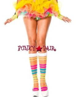 MUSIC LEGS ML-5526, Rainbow Striped Knee Hi -Funky Lingerie Outlet 5526 99535.1568318414