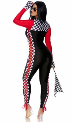 Forplay FP-552960, Shift Gears Sexy Racer Costume -Funky Lingerie Outlet 552960 black alt2 lg 83381.1662778078