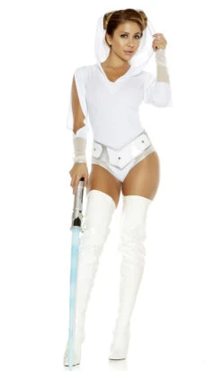 Forplay FP-556522, Far Far Away Space Princess Romper Costume -Funky Lingerie Outlet 556522 white alt3 lg 61960.1651513916