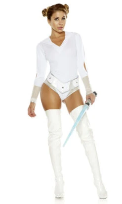 Forplay FP-556522, Far Far Away Space Princess Romper Costume -Funky Lingerie Outlet 556522 white alt4 lg 07122.1651513916