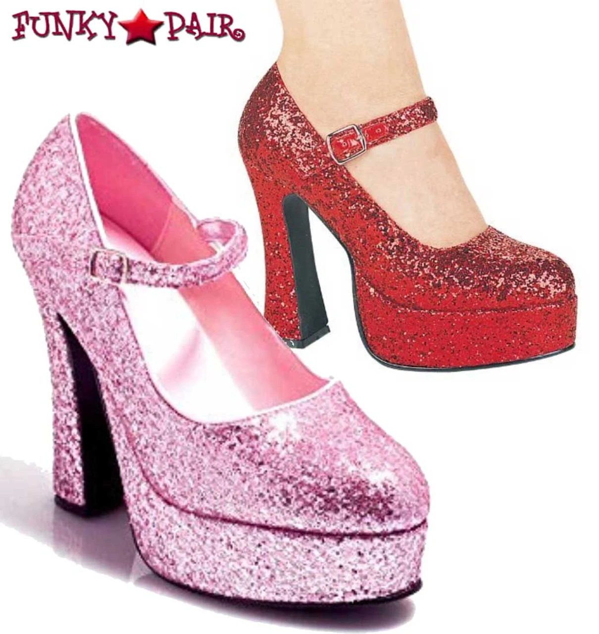 5 Inch Glitter Maryjane Shoes 557-Eden-G CLEARANCE 4 5 Inch Glitter Maryjane Shoes 557-Eden-G CLEARANCE - Image 2