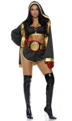 Forplay FP-559605, TKO Sexy Boxer Costume -Funky Lingerie Outlet 559605 black alt4 lg 01569.1634853802