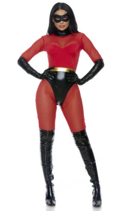 Forplay FP-559611, Super Suit Superhero Costume -Funky Lingerie Outlet 559611 red alt3 lg 54094.1665992660