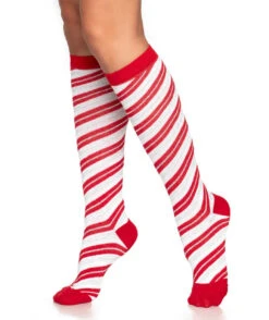 LA5616, Candy Cane Red Stripe Socks
