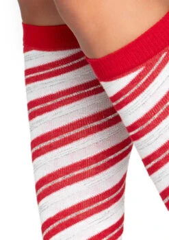 LA5616, Candy Cane Red Stripe Socks -Funky Lingerie Outlet 5616 03 096 21879.1574313019