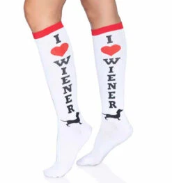 LA-5623, Wiener Dog Knee Highs By Leg Avenue
