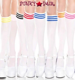 MUSIC LEGS ML-5736, Striped Top Knee High -Funky Lingerie Outlet 5736 FP 83457.1569875997