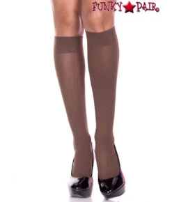MUSIC LEGS ML-5747, Opaque Knee High -Funky Lingerie Outlet 5747 Coffee 10420.1626467055