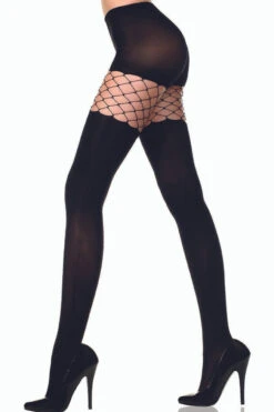 MUSIC LEGS ML-58080, Opaque Tights With Fence Net