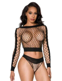 MUSIC LEGS ML-59095, Diamond Net Top And Matching Bottom