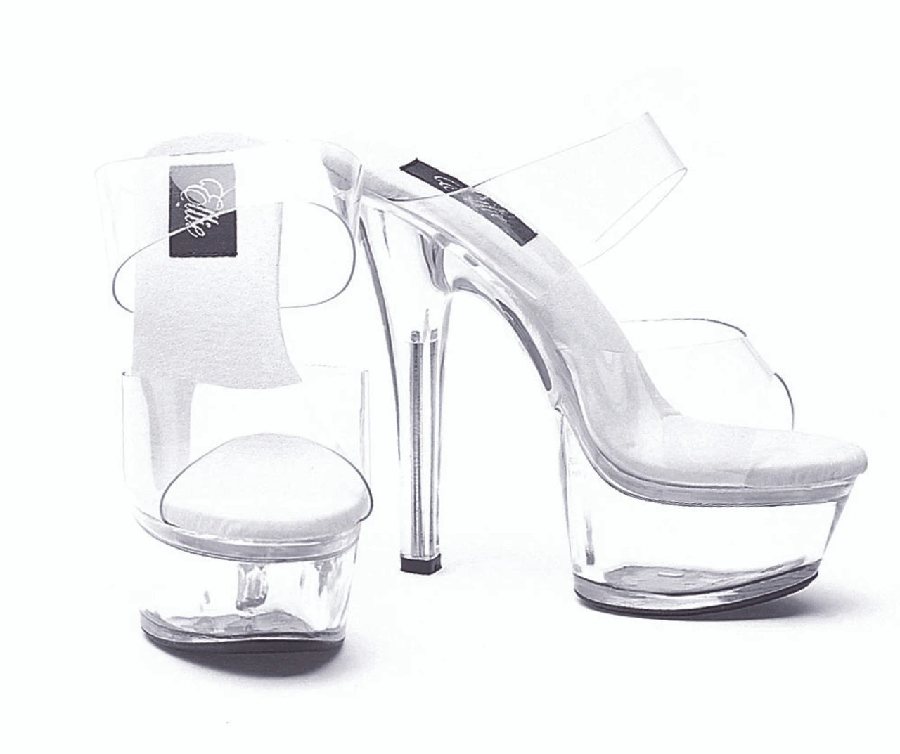 601-Coco 6" Clear Double Band Platform CLEARANCE 3 601-Coco 6" Clear Double Band Platform CLEARANCE