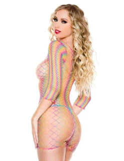 MUSIC LEGS ML-60117, Rainbow Diamond Net Mini Dress -Funky Lingerie Outlet 60117 Rainbow AA00018 back1 JIN 14 40486.1706676761